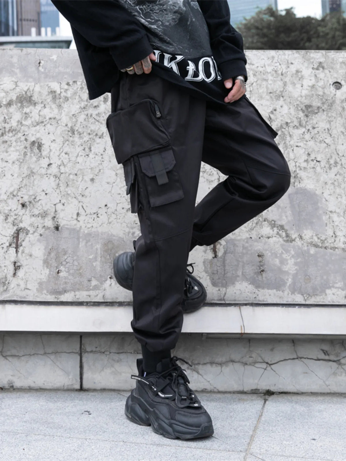 Men's Plus Size Cargo Jogger Pants with Multi Pockets