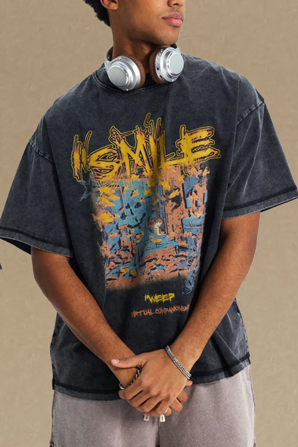 Men's Graphic Round Neck Half Sleeve T-Shirt