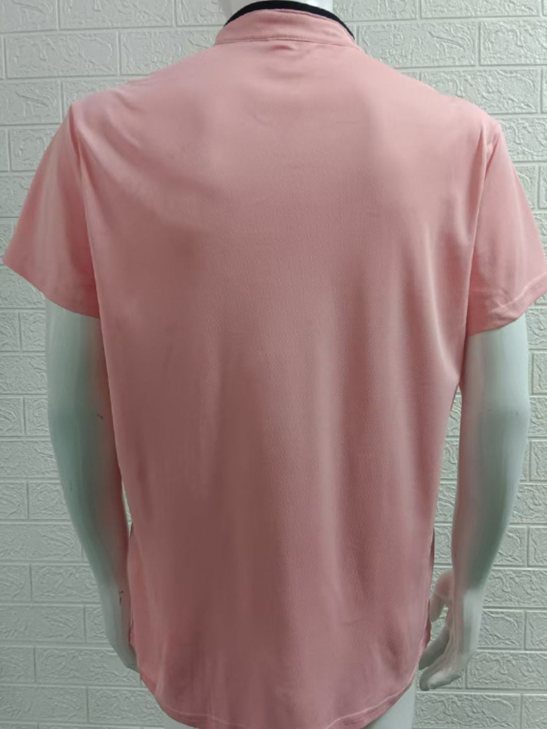 Men's Full Size Stand Collar Contrast Short Sleeve Polo Plus Size