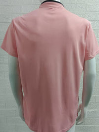 Men's Full Size Stand Collar Contrast Short Sleeve Polo Plus Size