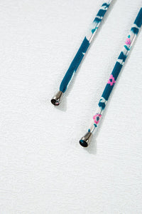 Printed Tie Neck Ruffled Cap Sleeve Dress