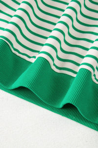 Striped Flounce Sleeve Casual Blouse