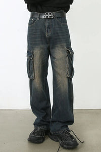 Men's Baggy Jeans with Cargo Pockets