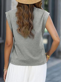 Florira Round Neck Cap Sleeve T-Shirt