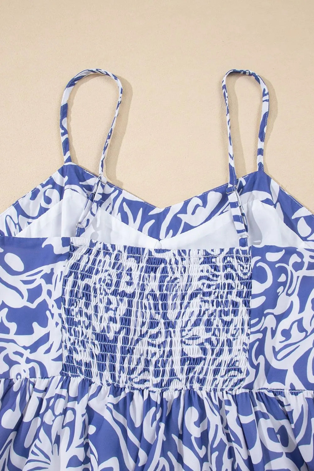 Floral Print Spaghetti Strap High Waist Dress