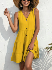 V-Neck Sleeveless Mini Tank Dress