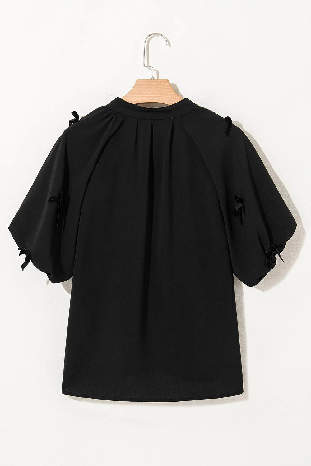 Bow Decor Puff Sleeve Blouse