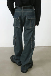 Men's Baggy Jeans with Cargo Pockets