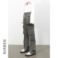 Men's Mid Rise Jeans with Cargo Pockets