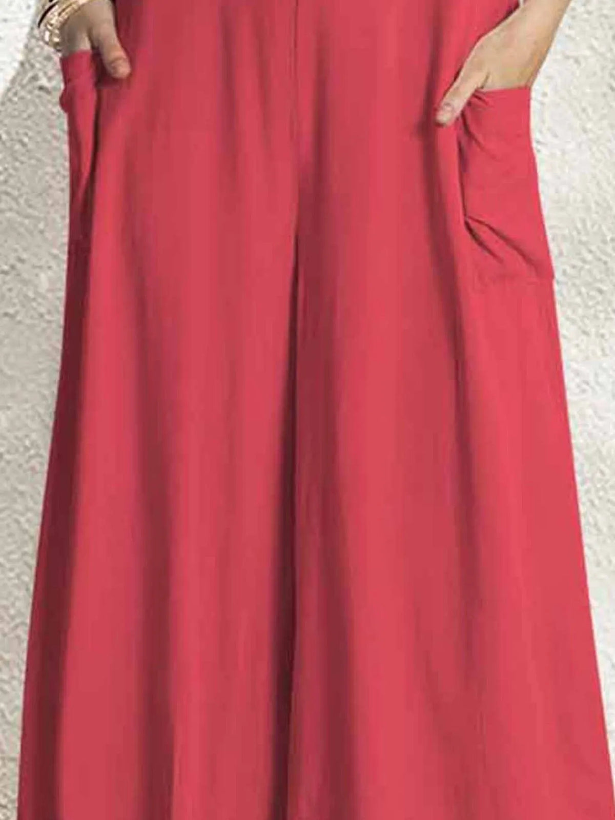 V-Neck Wide Leg Jumpsuit
