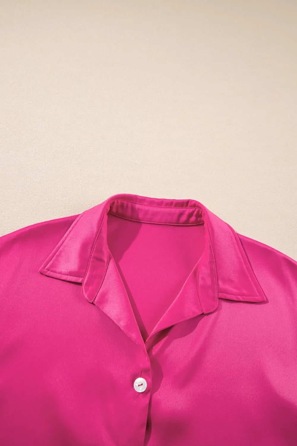 Buttoned Collared Neck Mini Shirt Dress