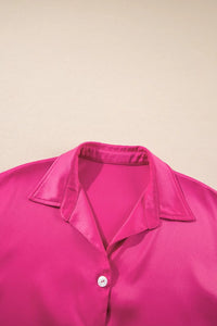 Buttoned Collared Neck Mini Shirt Dress