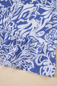 Floral Print Spaghetti Strap High Waist Dress