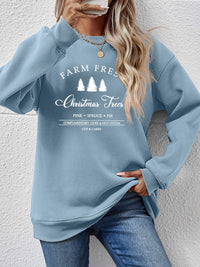 Graphic Farm Fresh Dropped Shoulder Sweatshirt