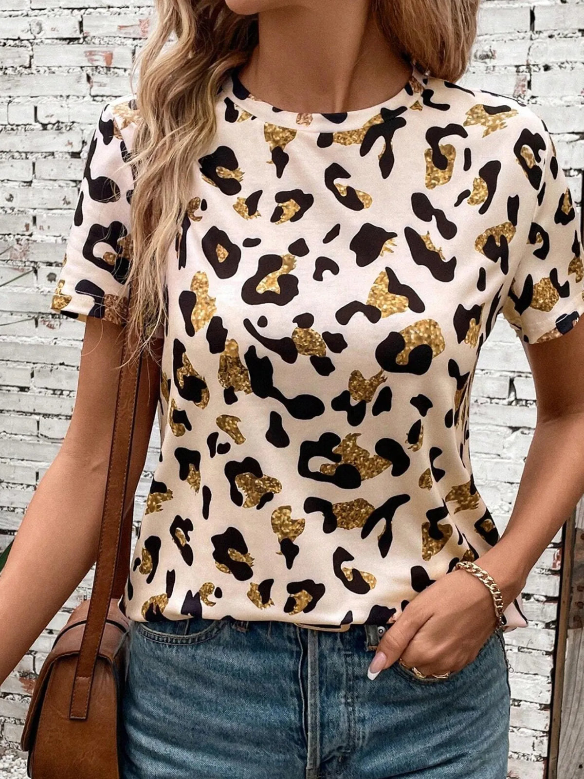 Leopard Print Short Sleeve T-Shirt
