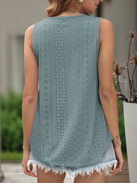 Eyelet Scoop Neck Tank
