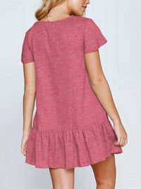 Ruffled V-Neck Mini Dress