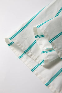 St Patricks Striped Wide Short Sleeve Shift Mini Shirt Dress