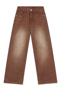 Wide Straight Jeans with Pockets