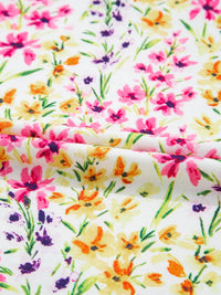 Floral Puff Sleeve Crewneck Blouse