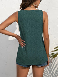 Decorative Button Wide Strap Tank