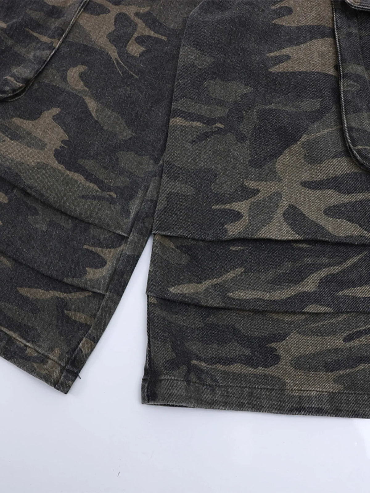Men's Camouflage Denim Cargo Shorts