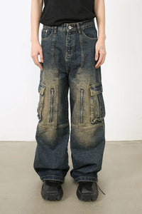 Men's Wide Leg Cargo Jeans