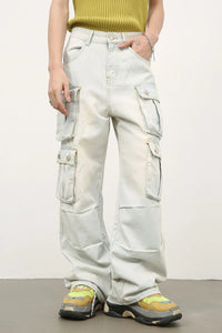 Men's Mid Rise Jeans with Cargo Pockets