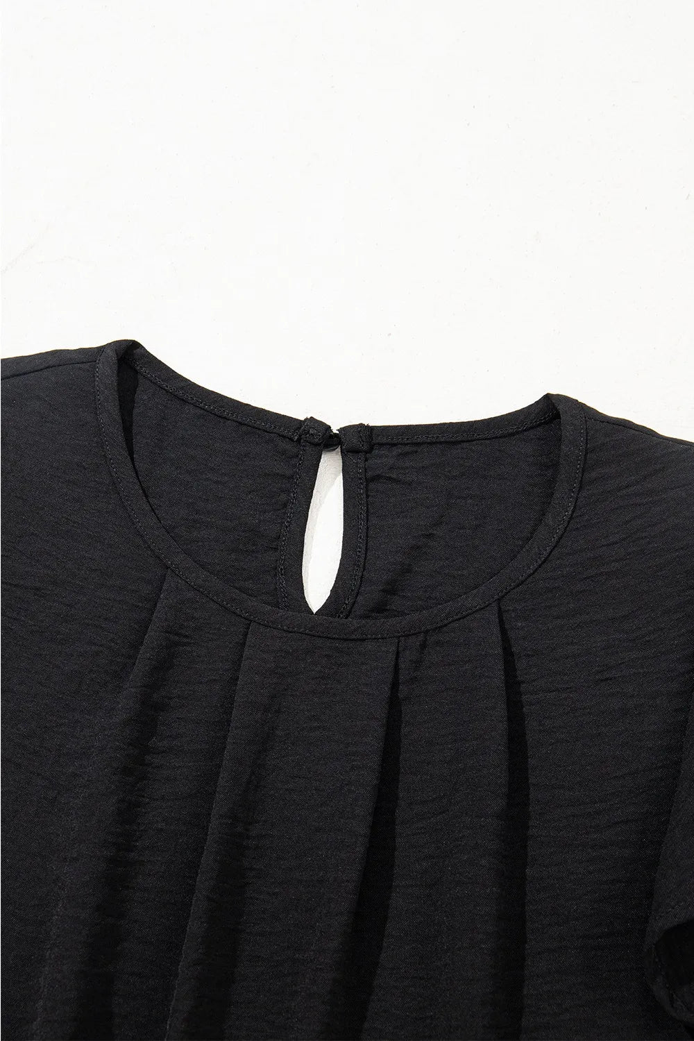 Ruffle Sleeve Round Neck Casual Blouse