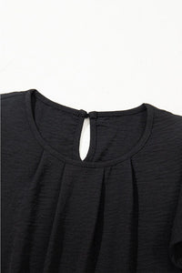Ruffle Sleeve Round Neck Casual Blouse
