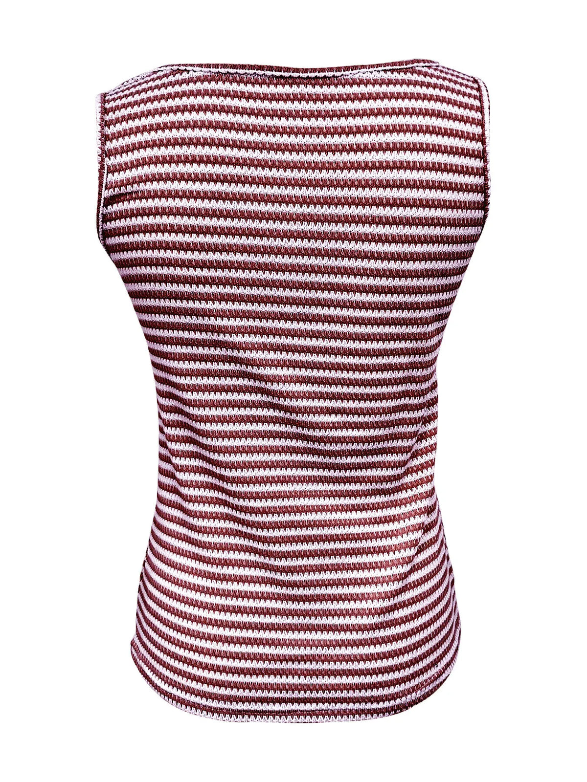 Striped Button Front Knit Tank Top