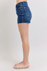 Judy Blue Full Size High Waist Criss-Cross Waistband Denim Shorts Plus Size