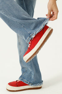 Raw Hem Jeans with Pockets