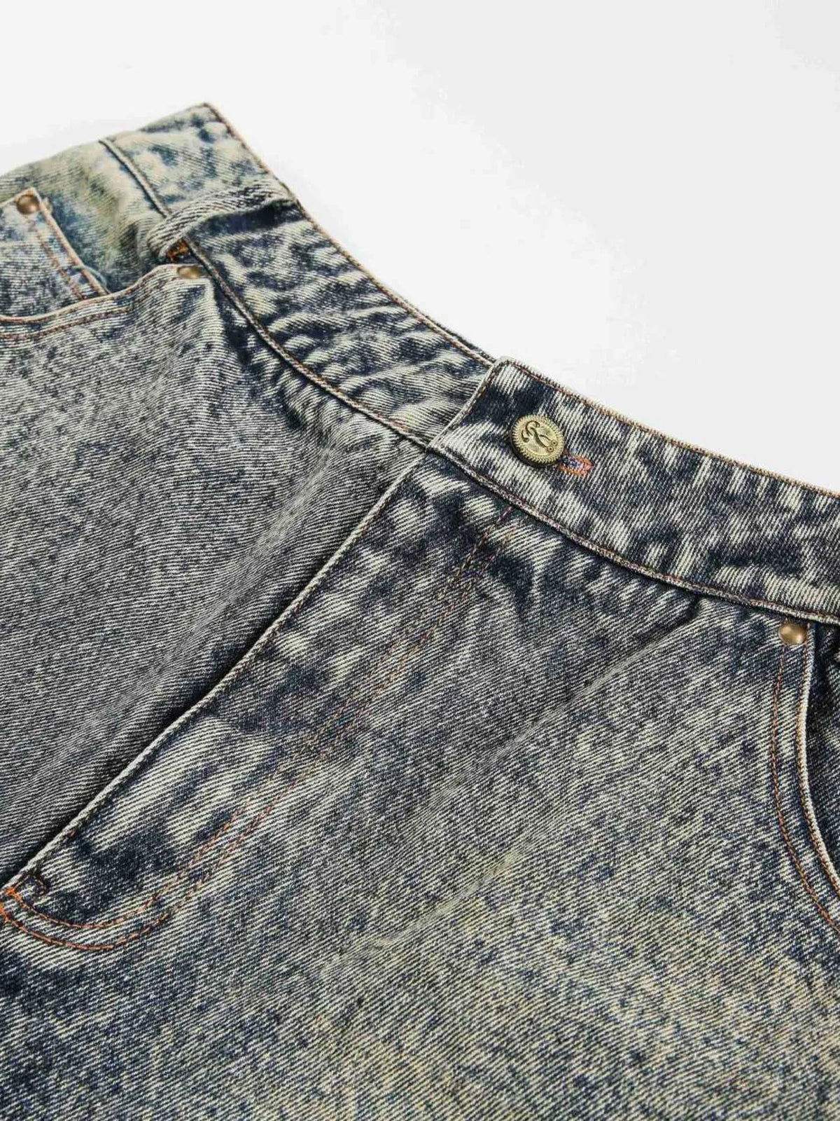 Men's Camouflage Patchwork Denim Shorts