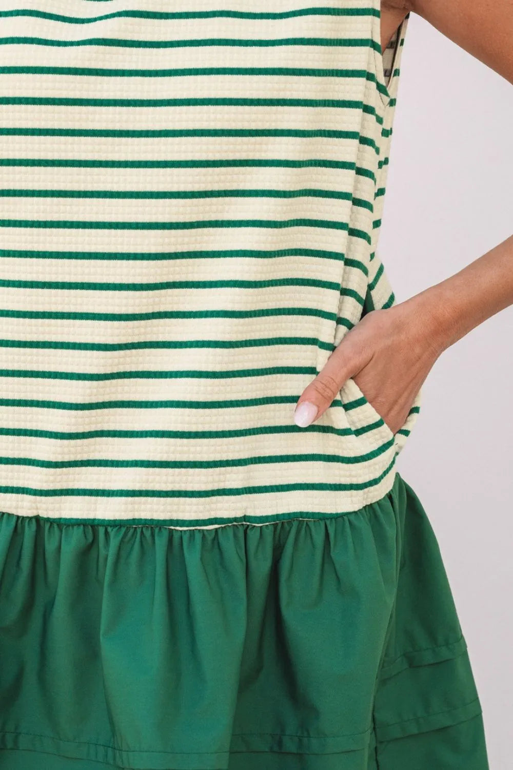 Stripe Woven Sleeveless Mini Dress