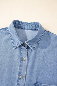 Button Down Short Sleeve Denim Dress