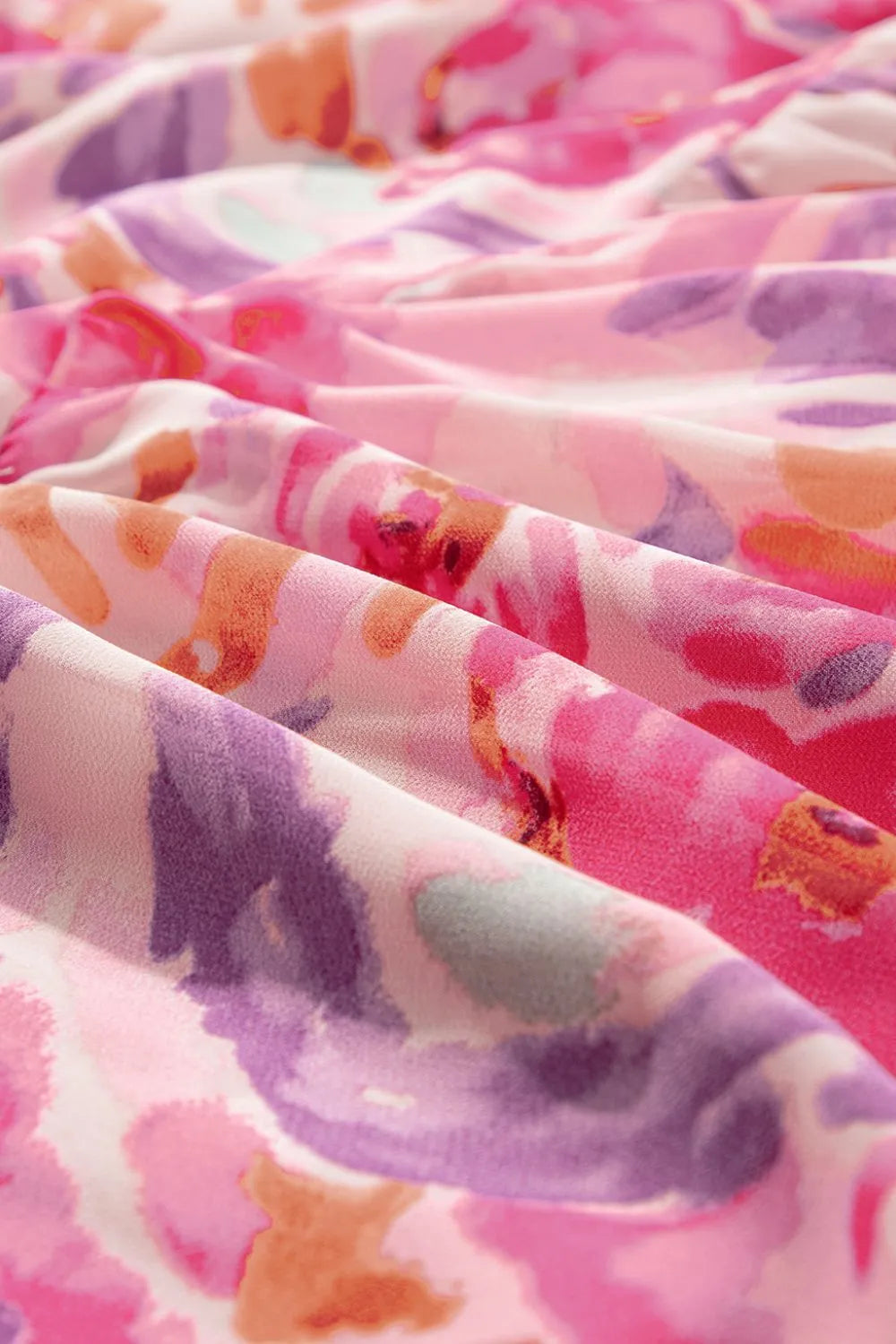 Floral Print Shirred One Shoulder Maxi Dress