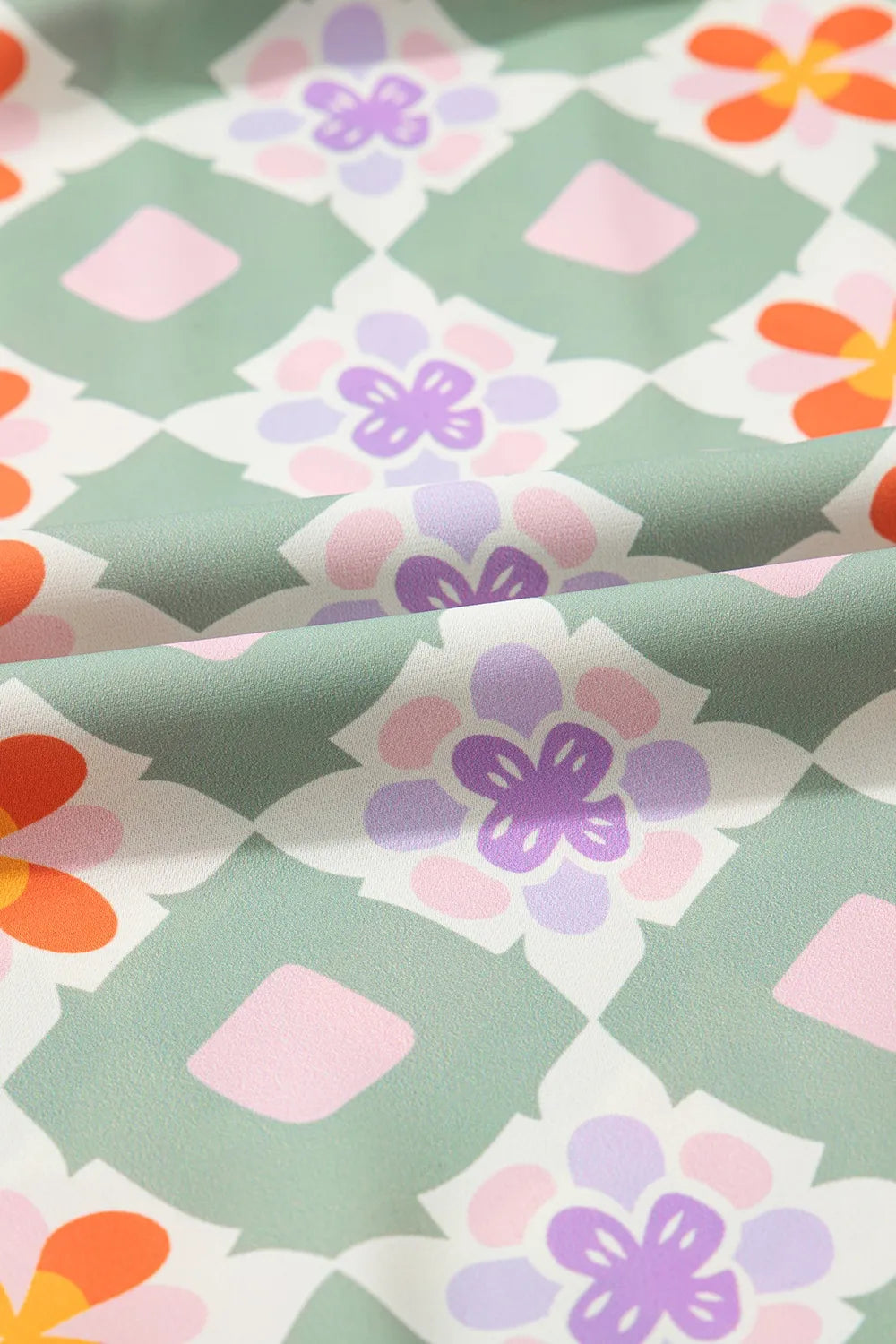 Floral Print V-neck Flutter Sleeve Blouse