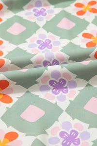 Floral Print V-neck Flutter Sleeve Blouse