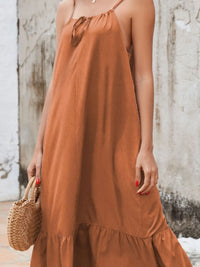 Ruffled Hem Midi Cami Dress