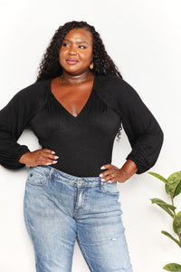 V- Neck Full Size Bodysuit