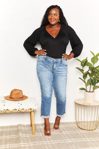 V- Neck Full Size Bodysuit