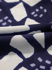 Abstract Print Frilled Puff Sleeve V Neck Blouse