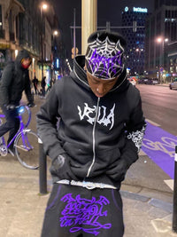 Men's Zip Up Letter Graphic Hoodie