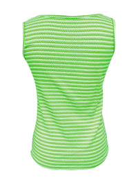 Striped Button Front Knit Tank Top