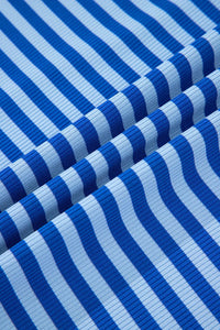 Striped Round Neck Cap Sleeve T-Shirt