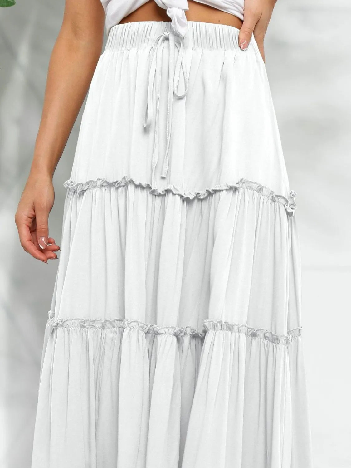 Frill Tiered Midi Skirt