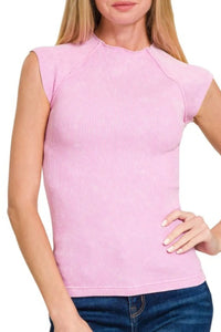 Zenana Washed Ribbed Seamless Top
