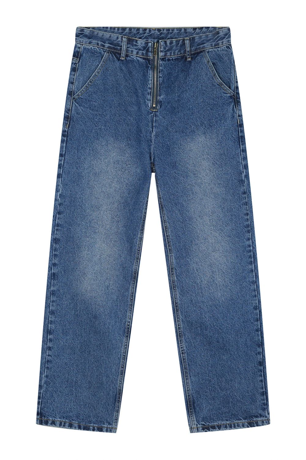 Mid Rise Baggy Jeans with Pockets