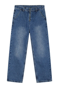 Mid Rise Baggy Jeans with Pockets